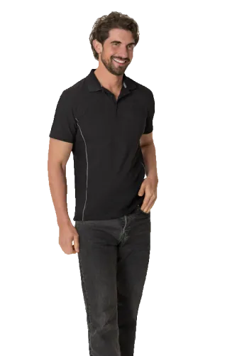 Unisex-polo kurzarm Teilungsnähte in Kontrastfarbe